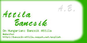 attila bancsik business card